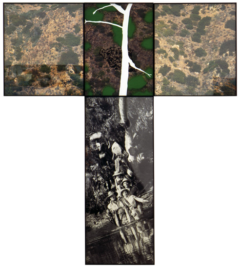 John Baldessari, Intersection Series: Landscape and Caravan (with Tall Tree), 2002
