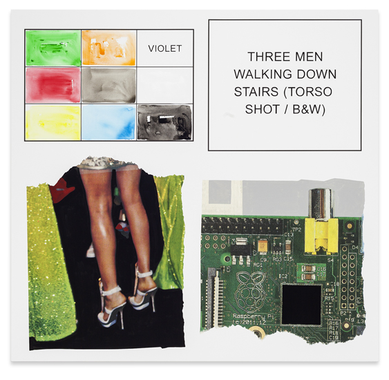John Baldessari, Storyboard (In 4 Parts): Three Men Walking Down Stairs (Torso Shot/B & W) , 2013
