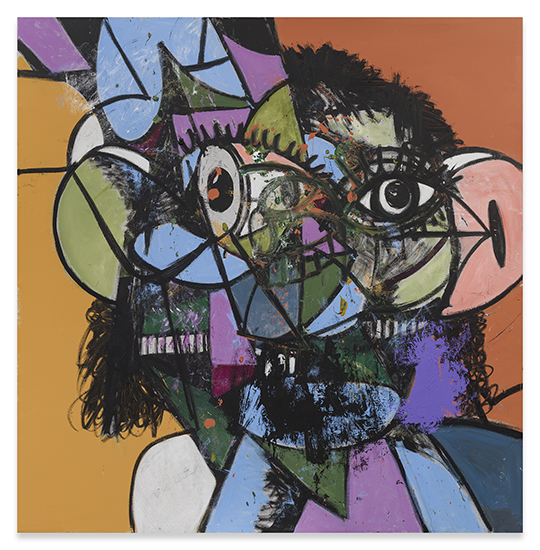 George Condo, Purple and Green Diagonal Portrait, 2016
