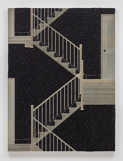 Analia Saban, Pleated Ink, Staircase with Landing, 2017