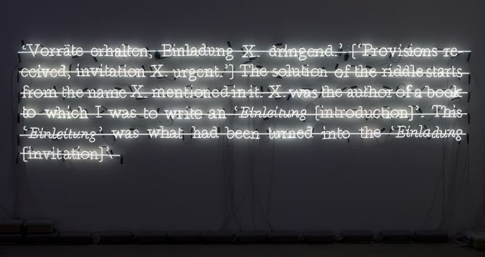 Joseph Kosuth, The solution of the riddle (Z&N), 1987
