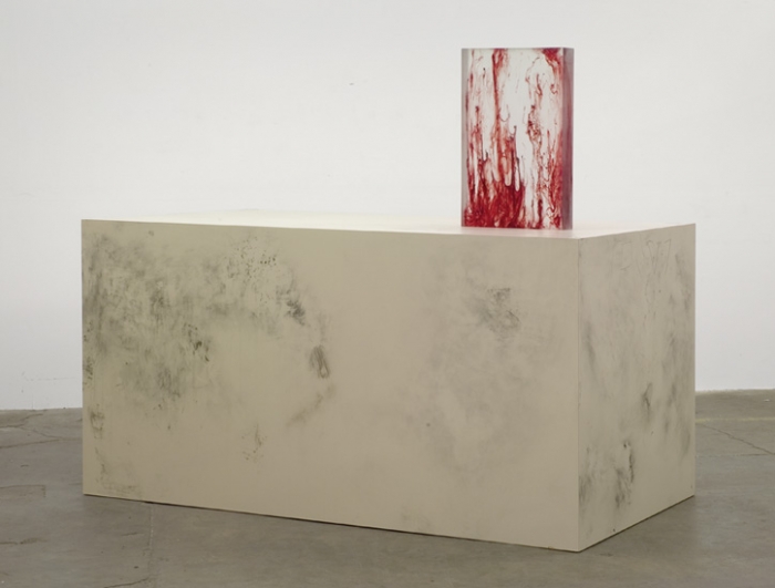 Sterling Ruby, Inscribed Plinth/1P&#9670;V7, 2008
