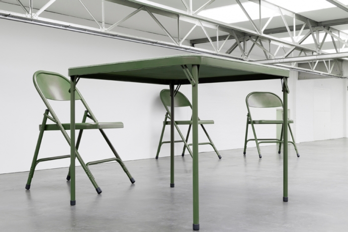 Robert Therrien, No Title (Folding table and chairs III, green), 2008