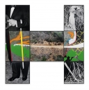 JOHN BALDESSARI, INTERSECTION SERIES: LANDSCAPE MAN WITH CANE AND BIRD, 2002