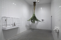 AS FAR AS POSSIBLE, 2012, MIXED MEDIA (STEEL, PLASTIC, FABRIC, MECHANIC BIRDS, GLASS, AUDIO; CERAMIC; TILES; PLASTIC; DIGITAL PRINT)